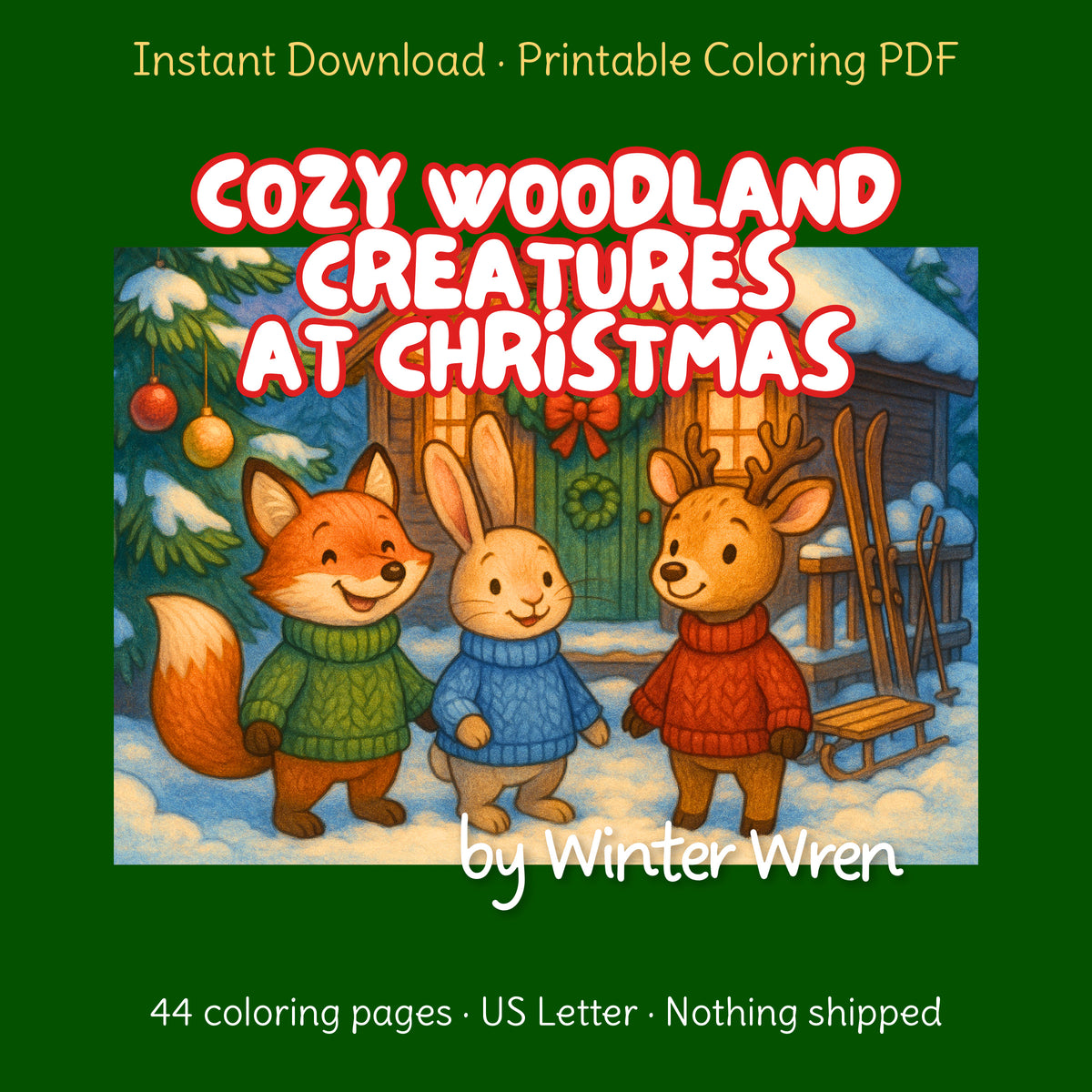 Cozy Woodland Creatures at Christmas (Printable PDF), photo 1