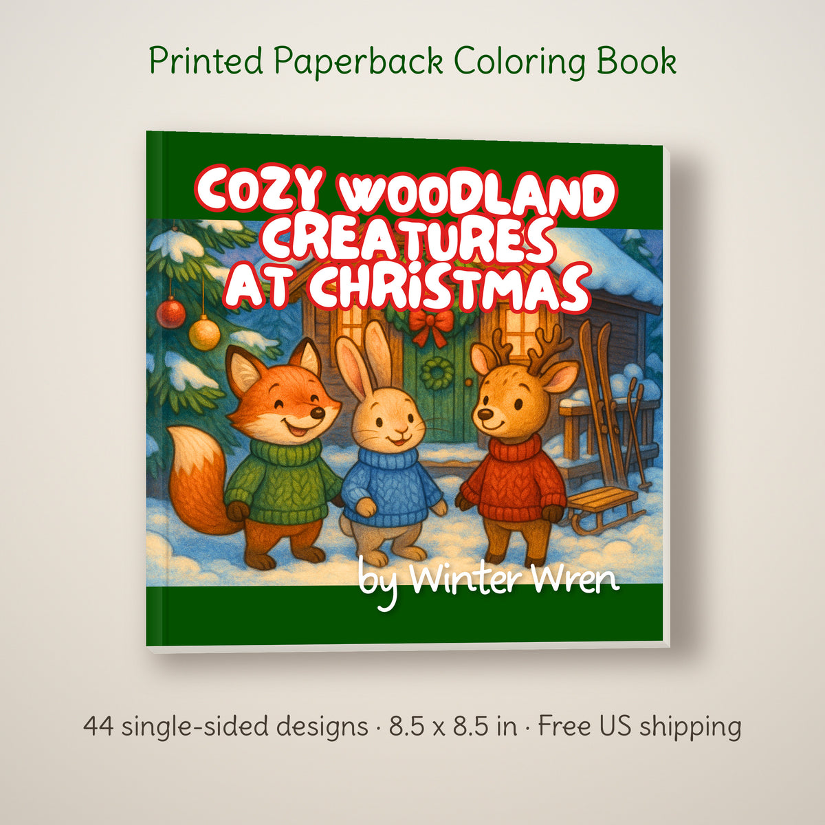 Cozy Woodland Creatures at Christmas Coloring Book, photo 1