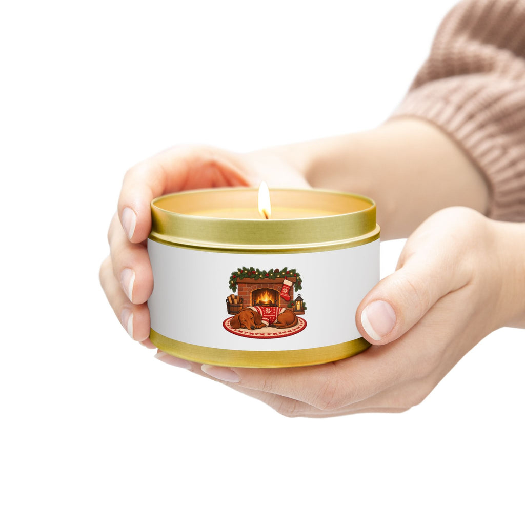 Dachshund by the Fireplace Tin Candle, photo 1
