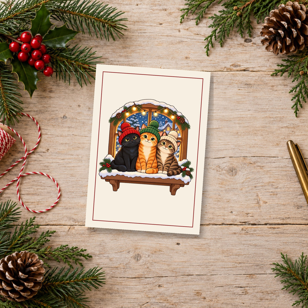 Christmas Cats in Hats Cards, photo 1