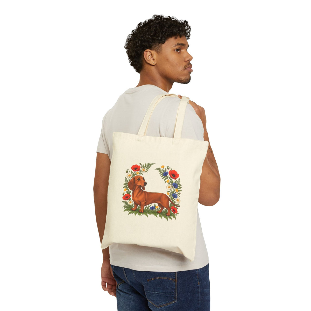 Wildflower Dachshund Tote Bag, photo 1