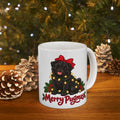 Merry Pugmas Black Pug Mug, White, photo 1