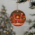 Dachshund Christmas Ornament, Fireplace Scene, photo 1