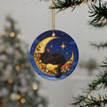 Black Cat on the Moon Ornament, Starry Night, photo 1