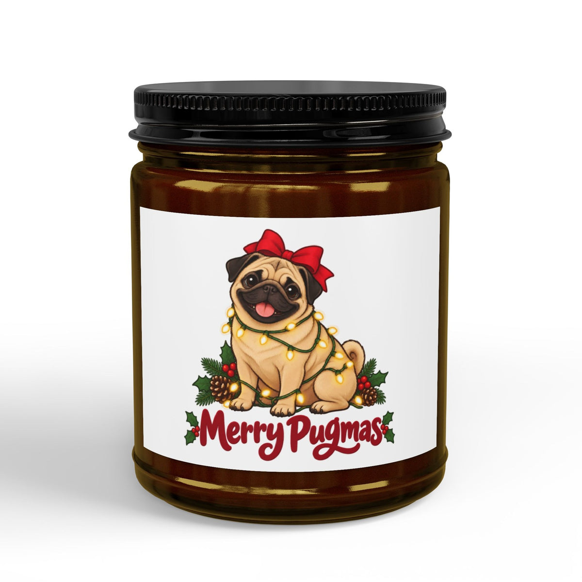 Merry Pugmas Fawn Pug Candle, photo 1