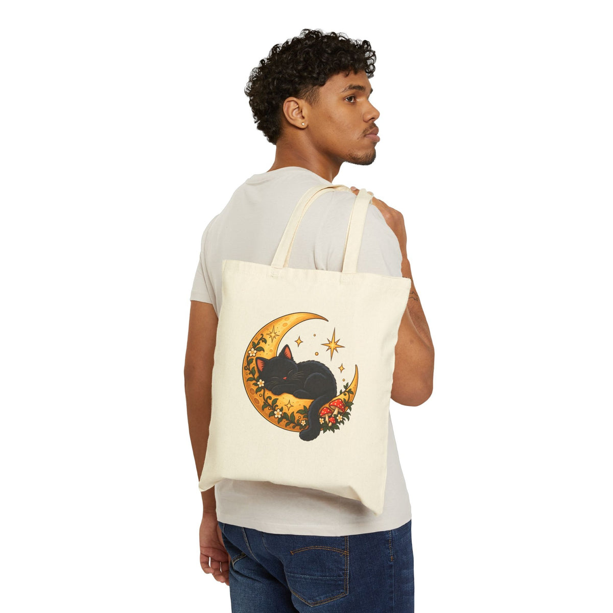 Black Cat on the Moon Tote Bag, photo 1