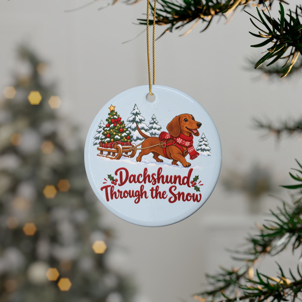 Dachshund Through the Snow Ornament, Icy Blue, photo 1