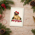 Merry Pugmas Fawn Pug Christmas Cards, photo 1