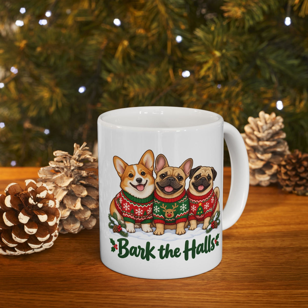 Bark the Halls Dog Christmas Mug, photo 1