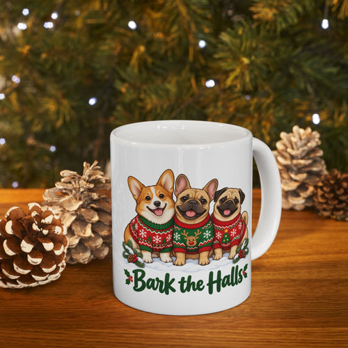 Bark the Halls Dog Christmas Mug, photo 1