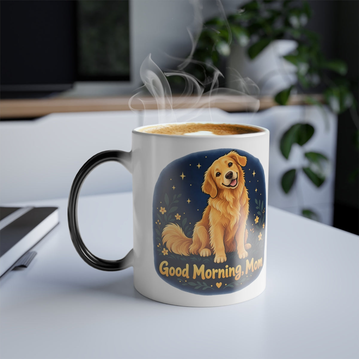 Good Morning Mom Golden Retriever Color Changing Mug, photo 1