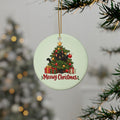 Meowy Christmas Black Cat Ornament, Mint Green, photo 1