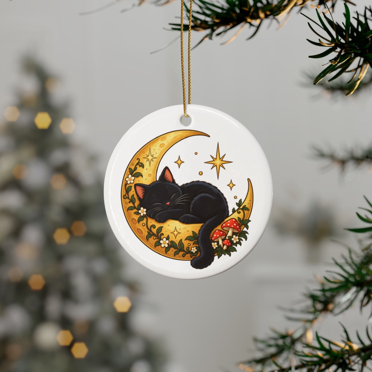 Black Cat on the Moon Ornament, photo 1
