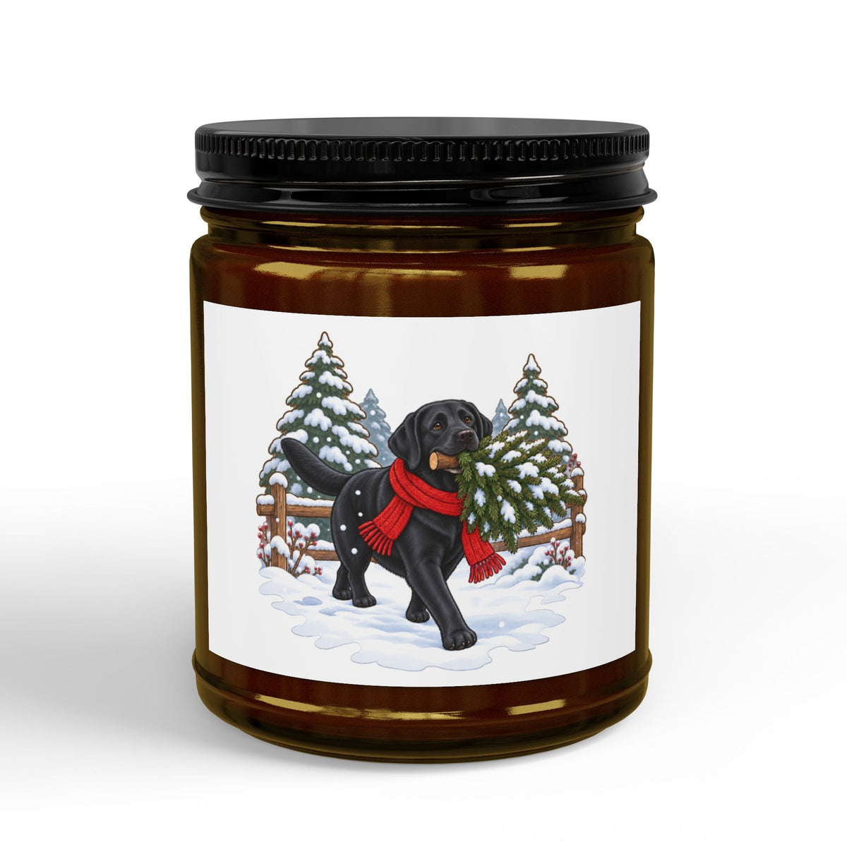 Black Lab Christmas Candle, photo 1