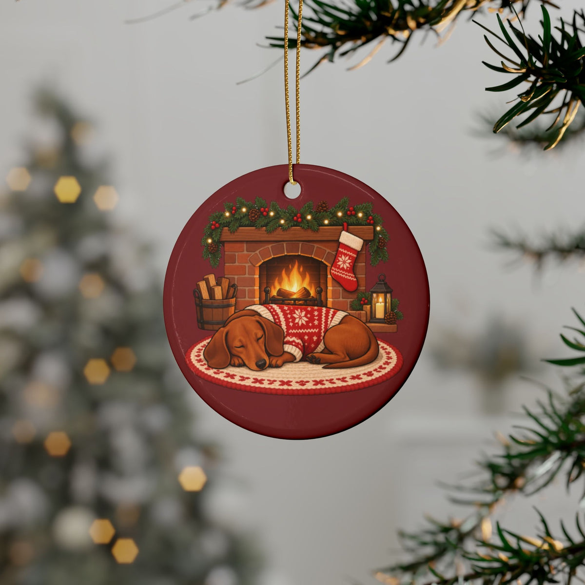 Dachshund Christmas Ornament, Red, photo 1