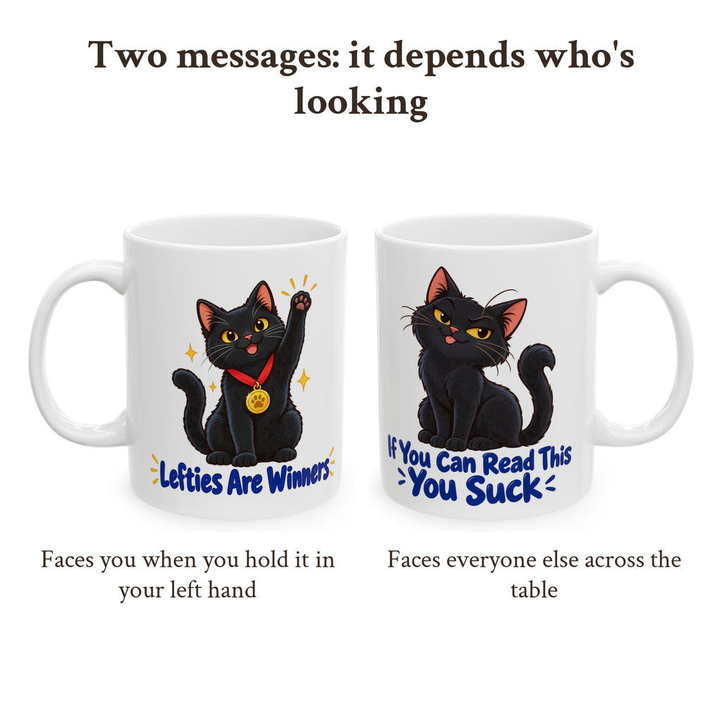Left Handed Black Cat Mug, photo 1