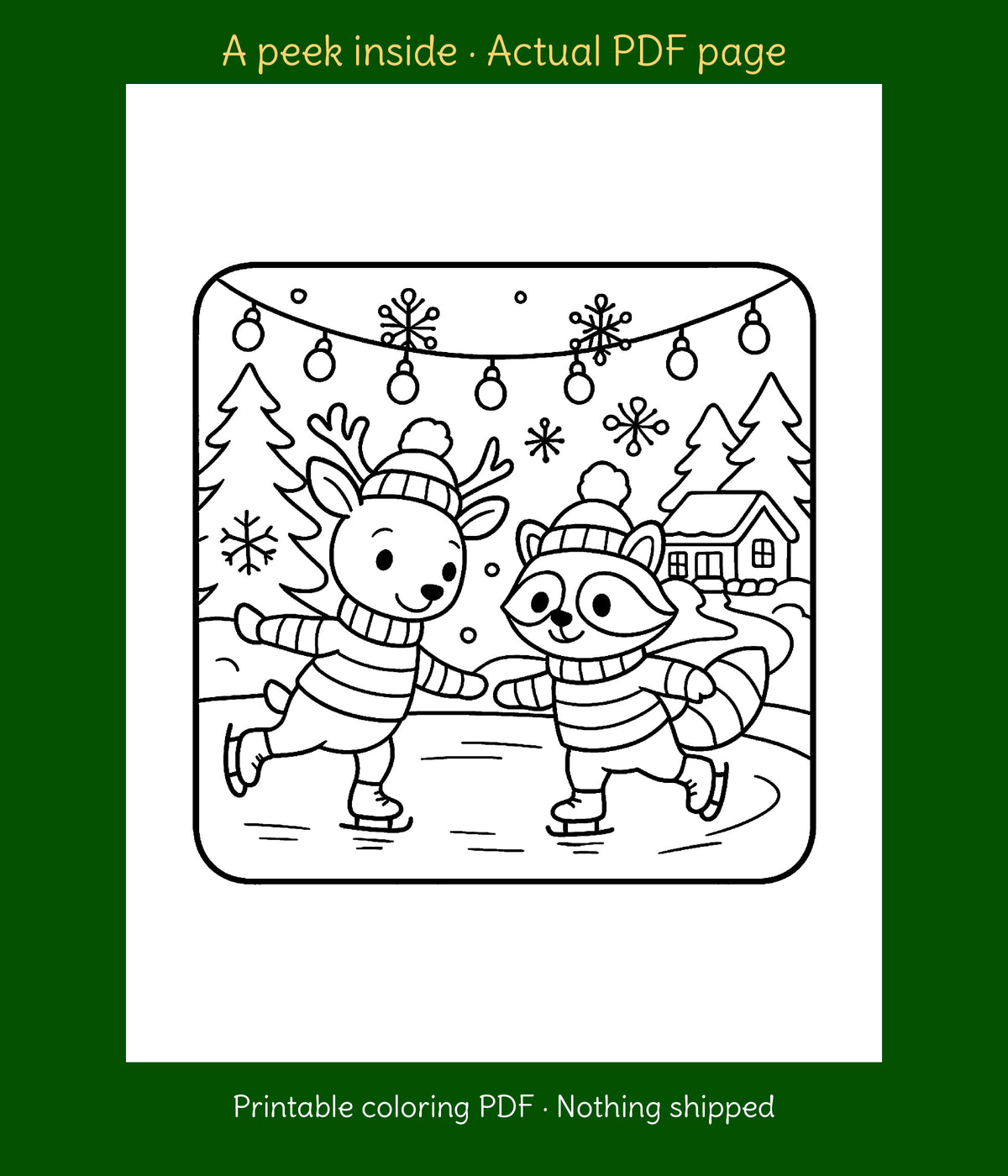 Cozy Woodland Creatures at Christmas (Printable PDF), photo 2