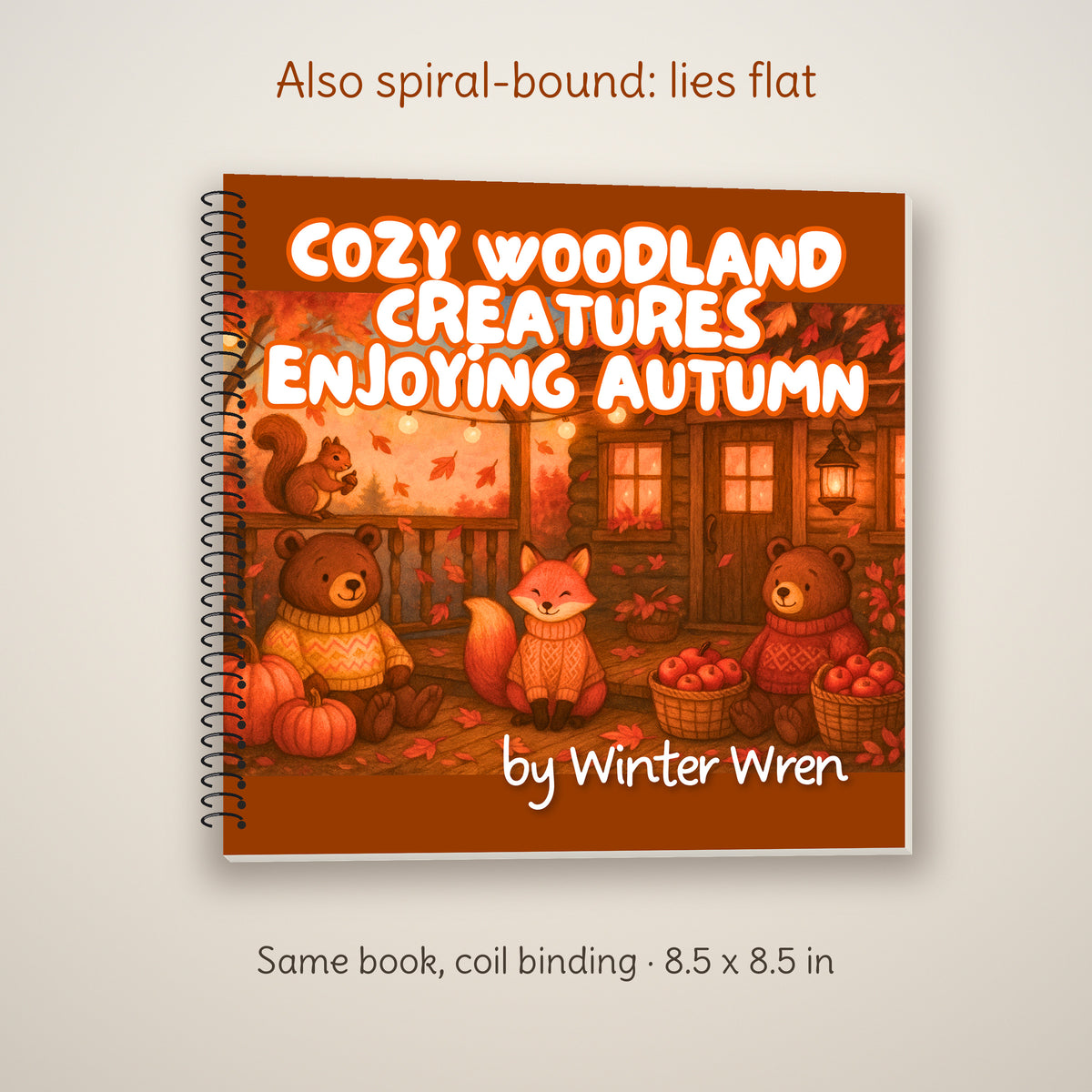Cozy Woodland Creatures Enjoying Autumn Coloring Book, photo 2