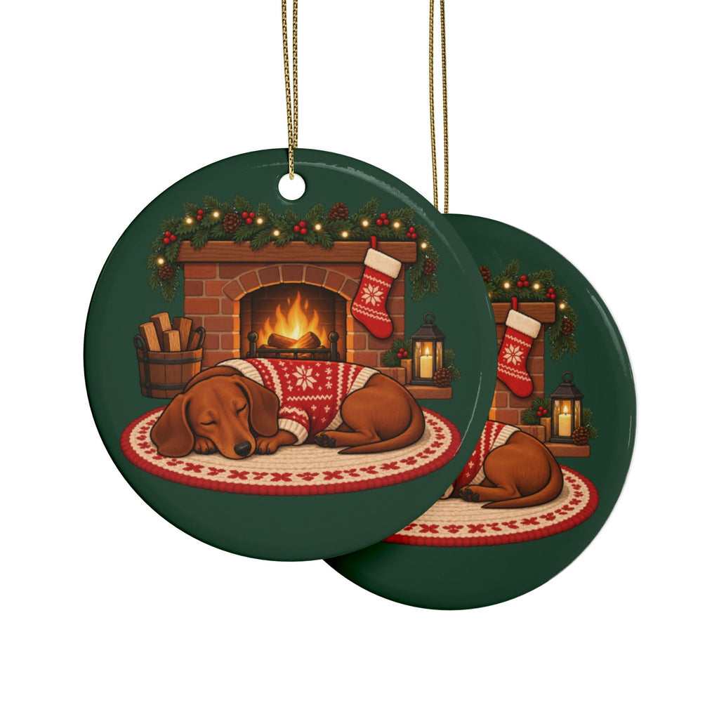 Dachshund Christmas Ornament, Green, photo 2