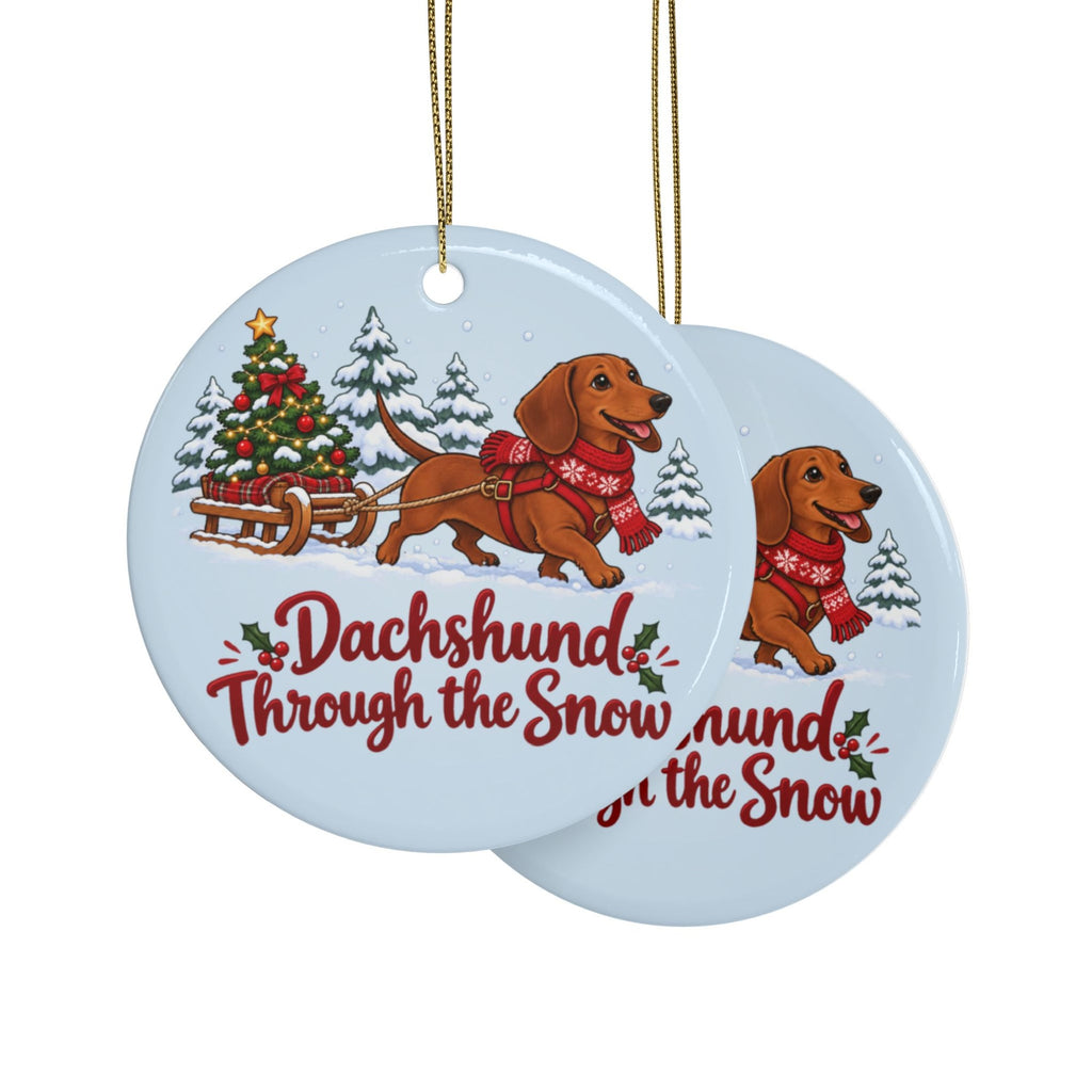 Dachshund Through the Snow Ornament, Icy Blue, photo 2