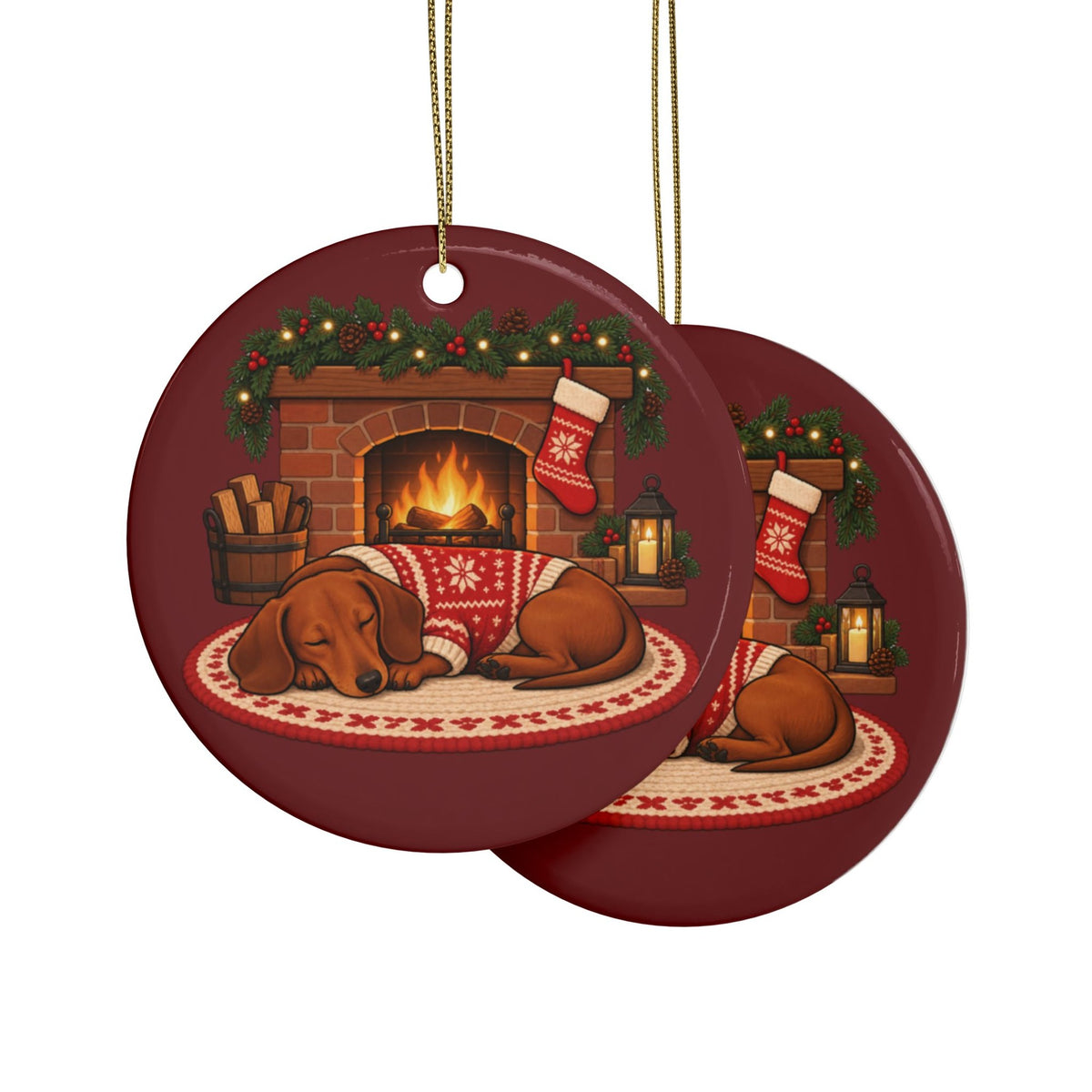 Dachshund Christmas Ornament, Red, photo 2