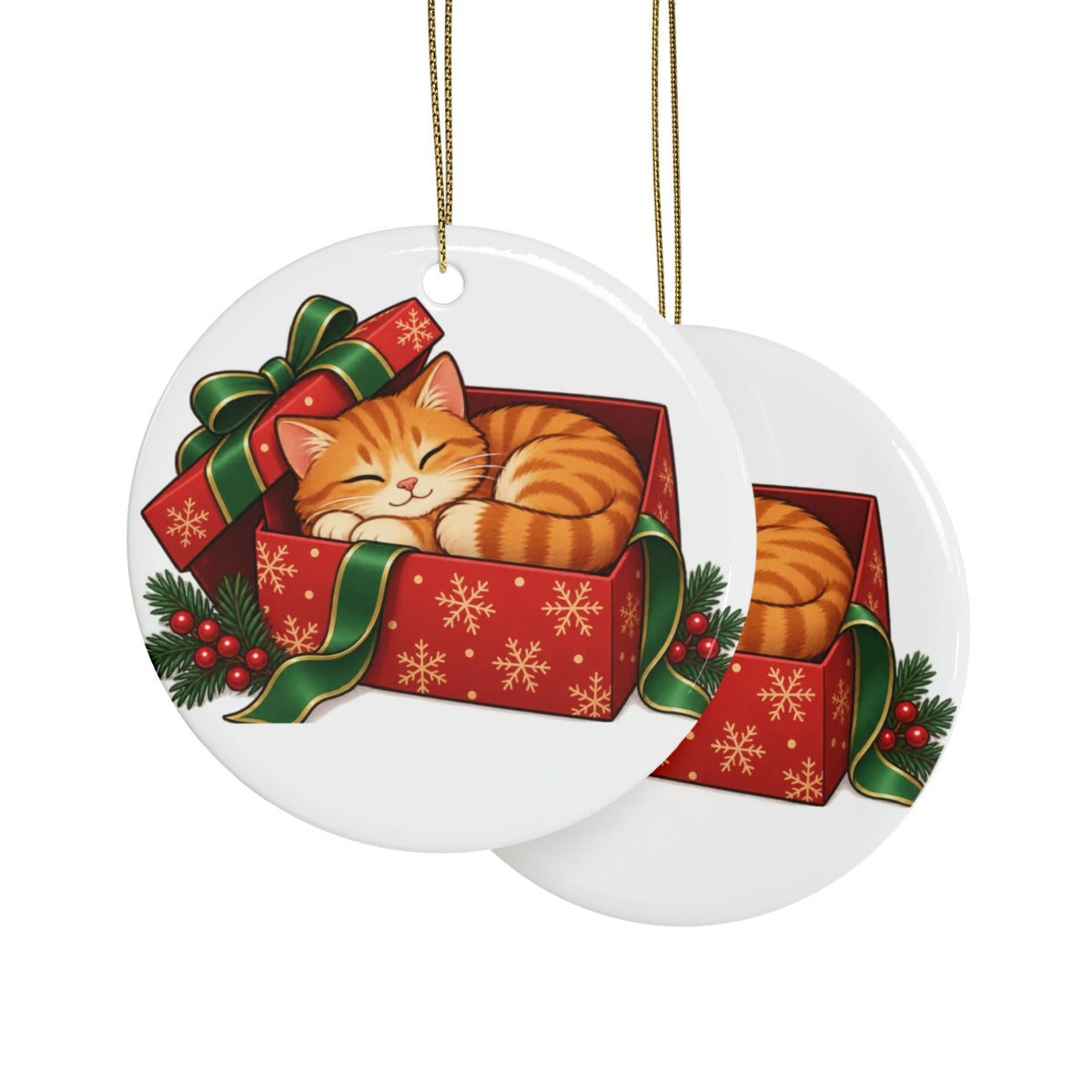 Orange Cat Christmas Ornament, photo 2