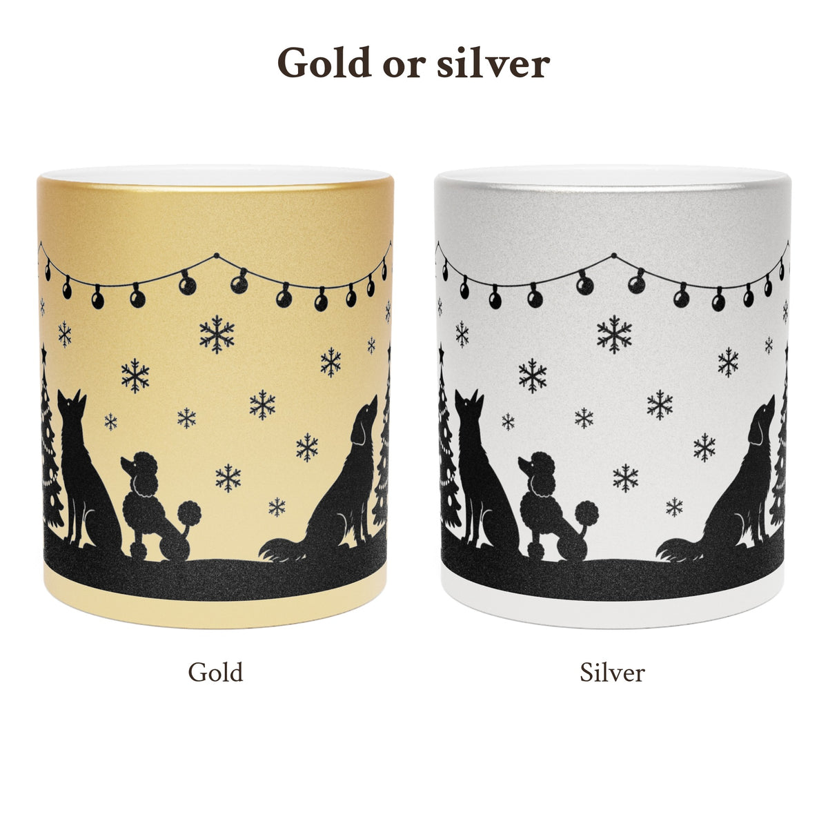 Christmas Dogs Mug in Gold or Silver, photo 2