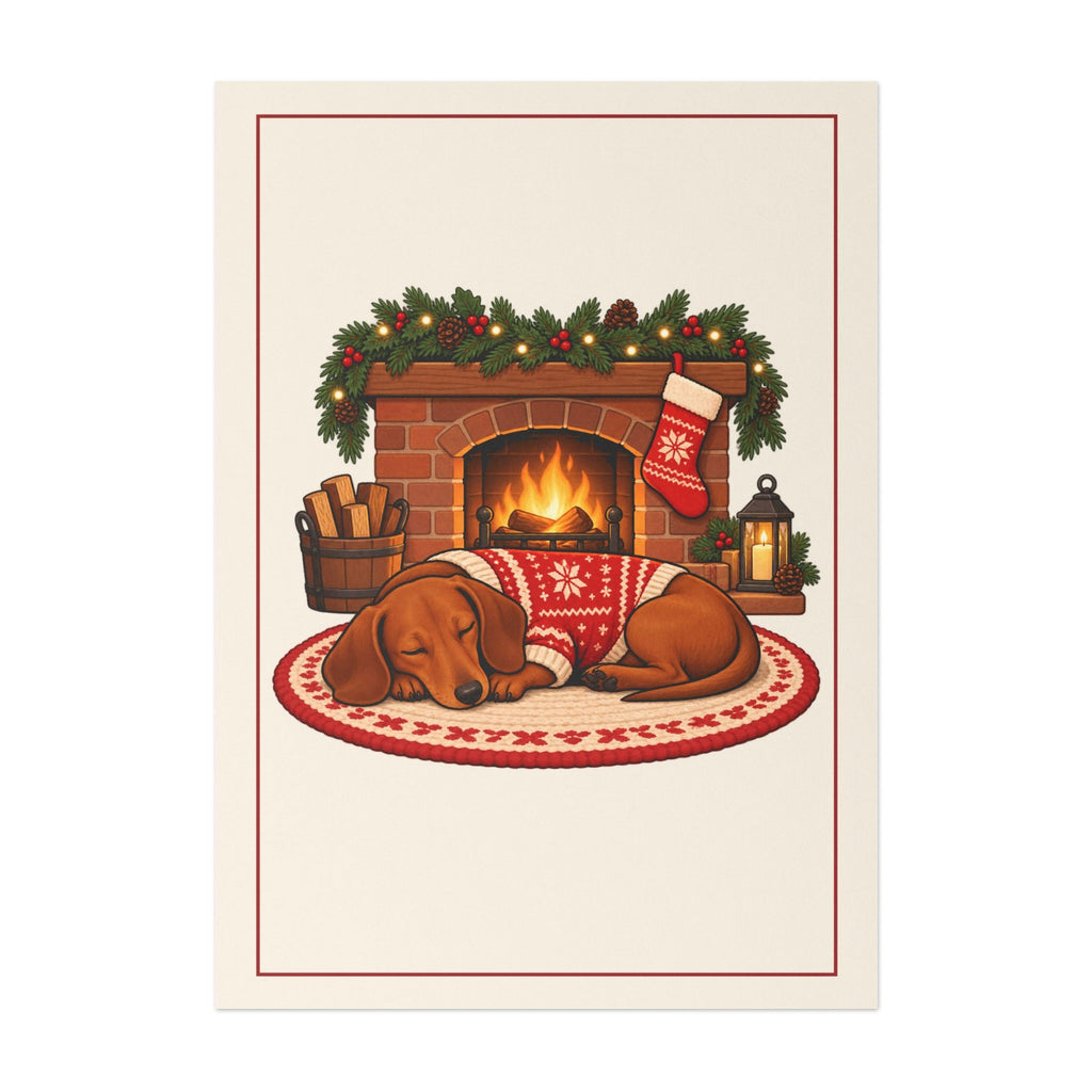 Dachshund by the Fireplace Christmas Cards, photo 2