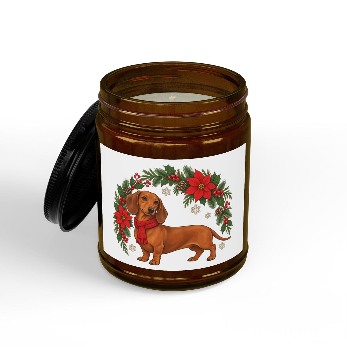 Dachshund Wreath Christmas Candle, photo 2
