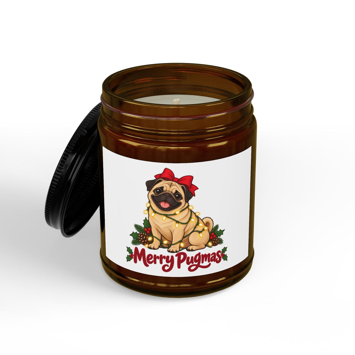 Merry Pugmas Fawn Pug Candle, photo 2