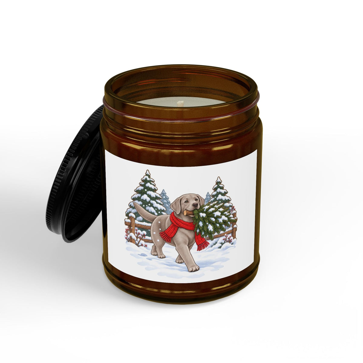 Silver Lab Christmas Candle, photo 2