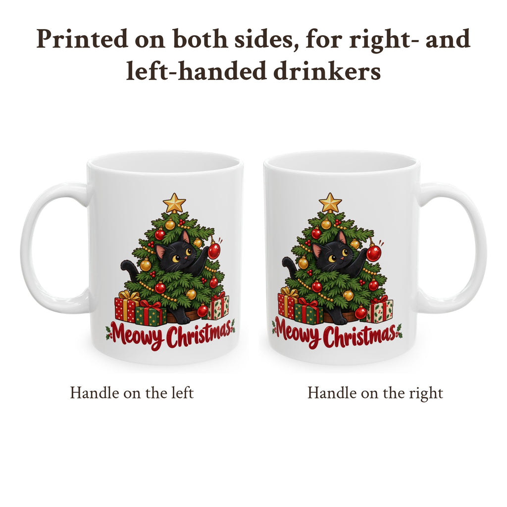 Meowy Christmas Black Cat Mug, photo 2