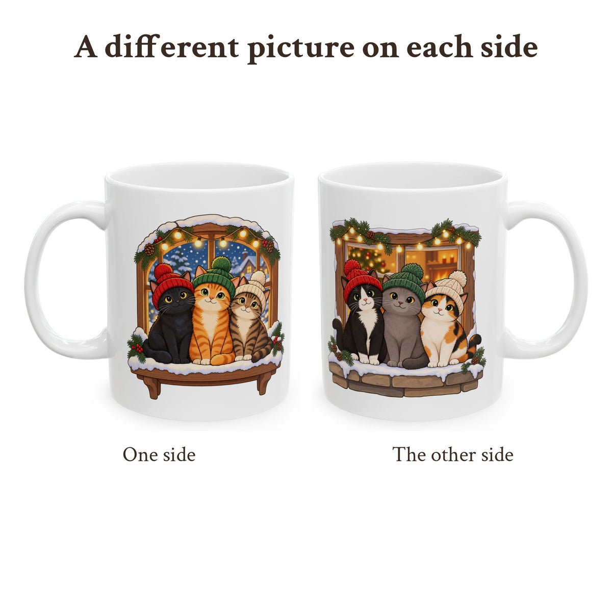 Christmas Cats in Winter Hats Mug, photo 2