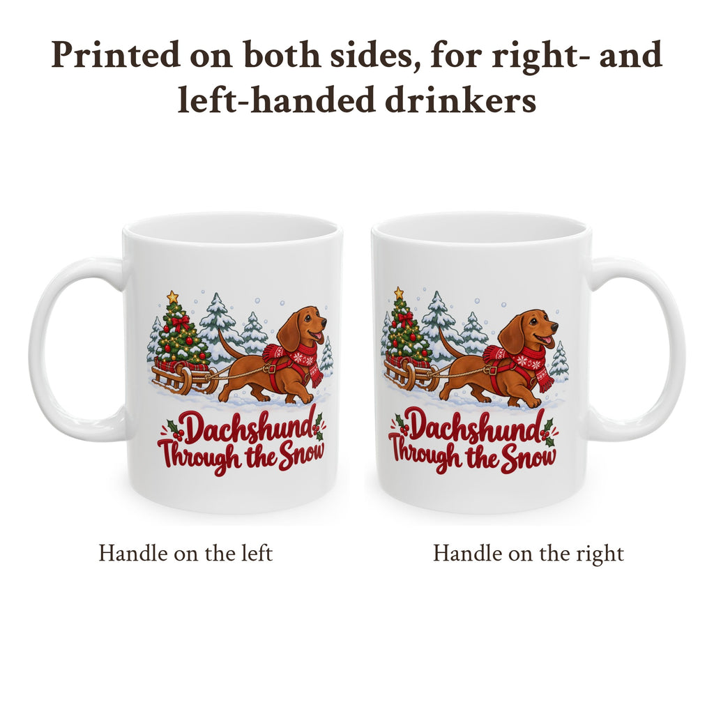 Dachshund Through the Snow Christmas Mug, photo 2