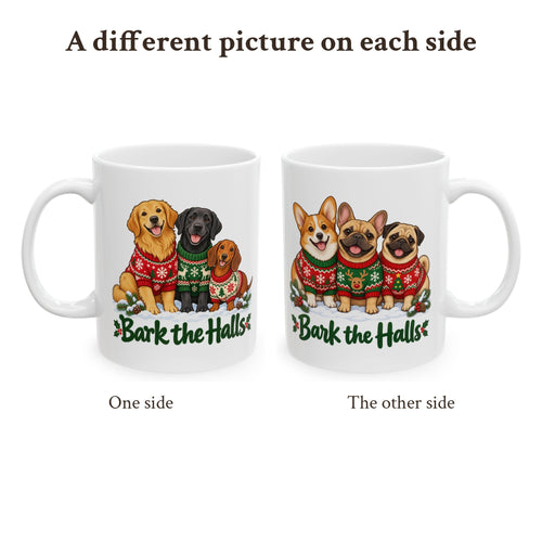 Bark the Halls Dog Christmas Mug, photo 2