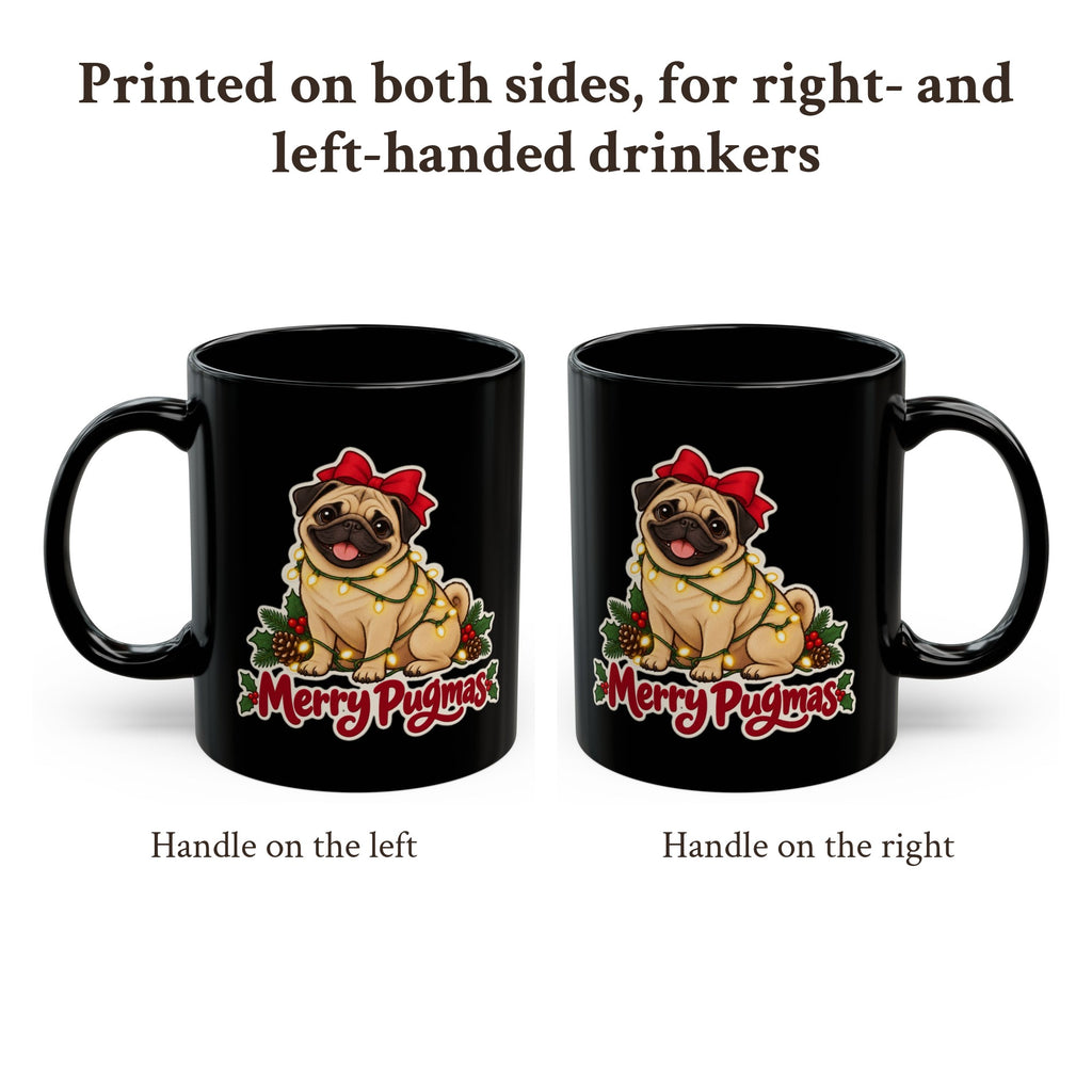 Merry Pugmas Black Mug, photo 2