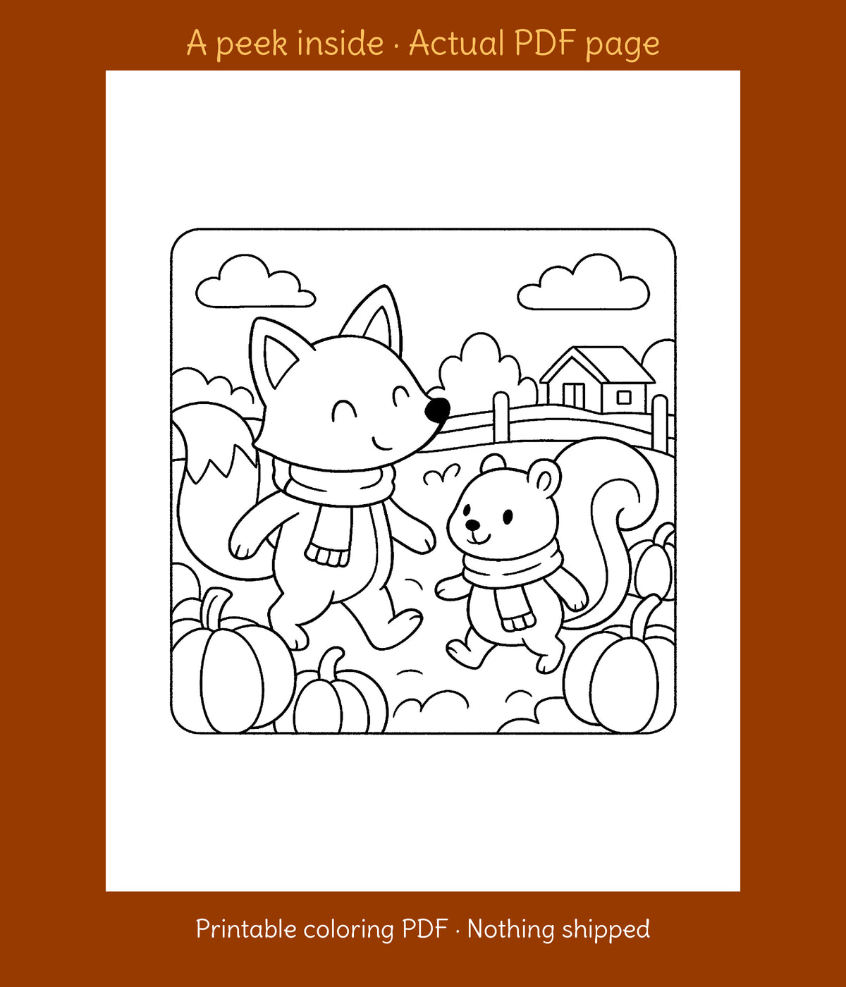 Cozy Woodland Creatures Enjoying Autumn (Printable PDF), photo 3