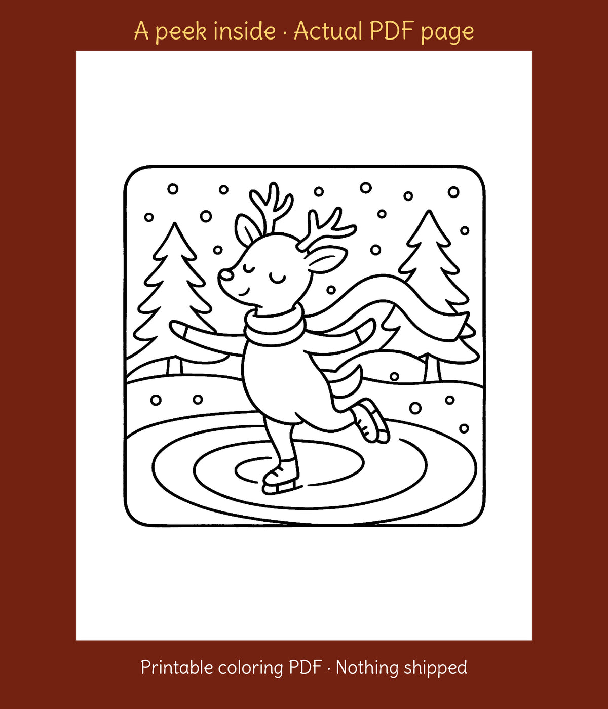 Cozy Woodland Creatures Enjoying Winter (Printable PDF), photo 3