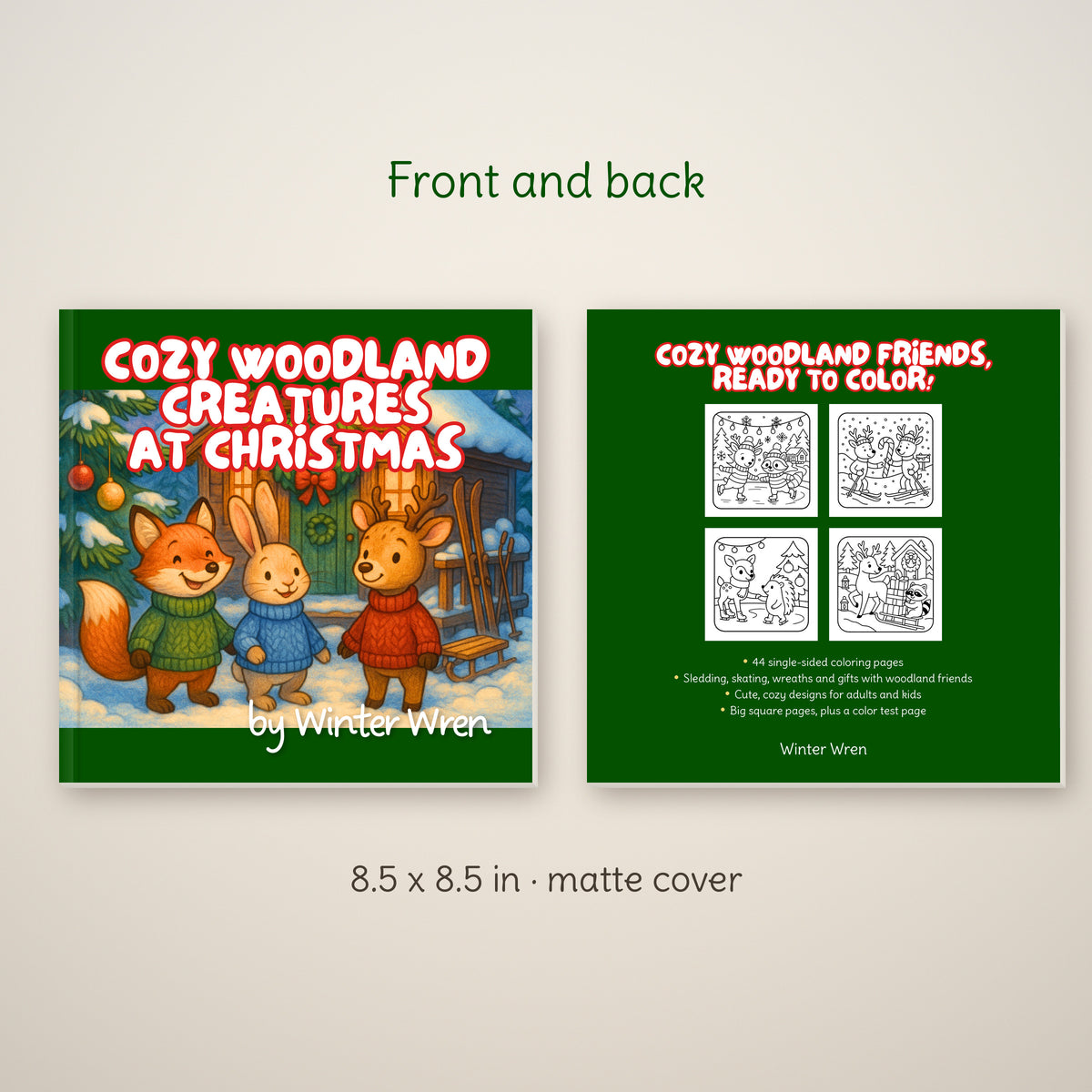 Cozy Woodland Creatures at Christmas Coloring Book, photo 3