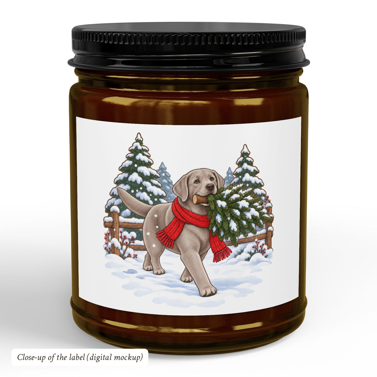 Silver Lab Christmas Candle, photo 3