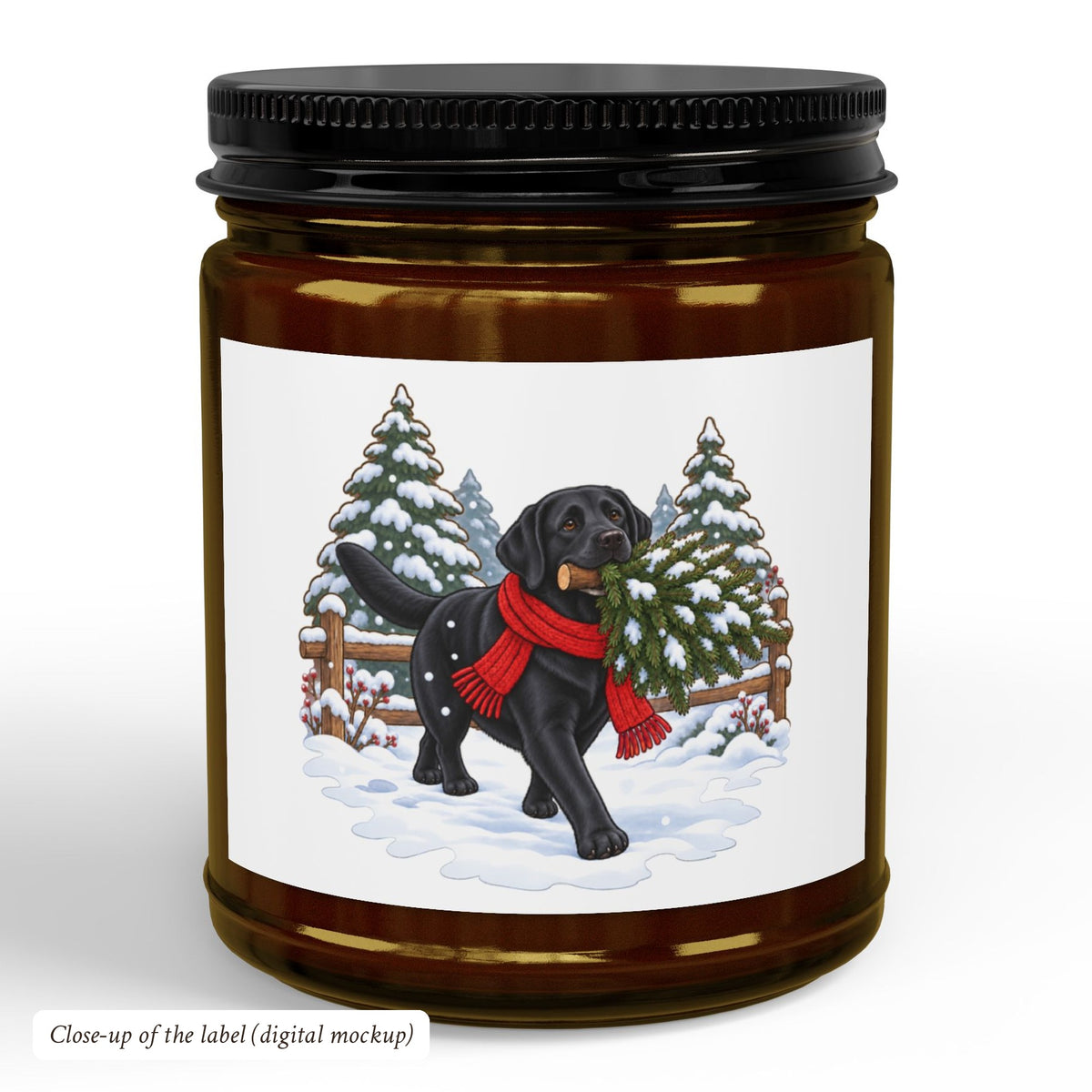 Black Lab Christmas Candle, photo 3