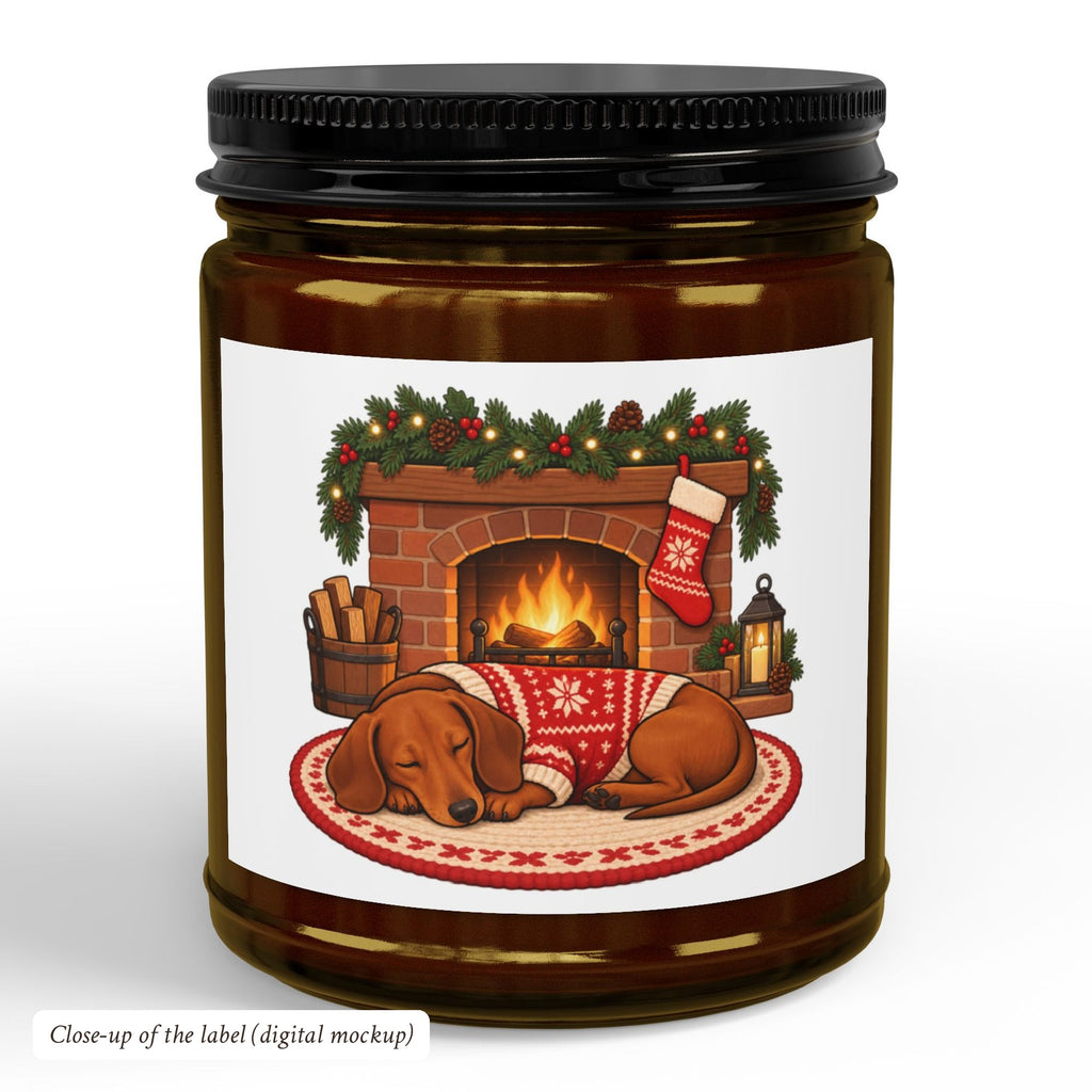 Dachshund by the Fireplace Christmas Candle, photo 3