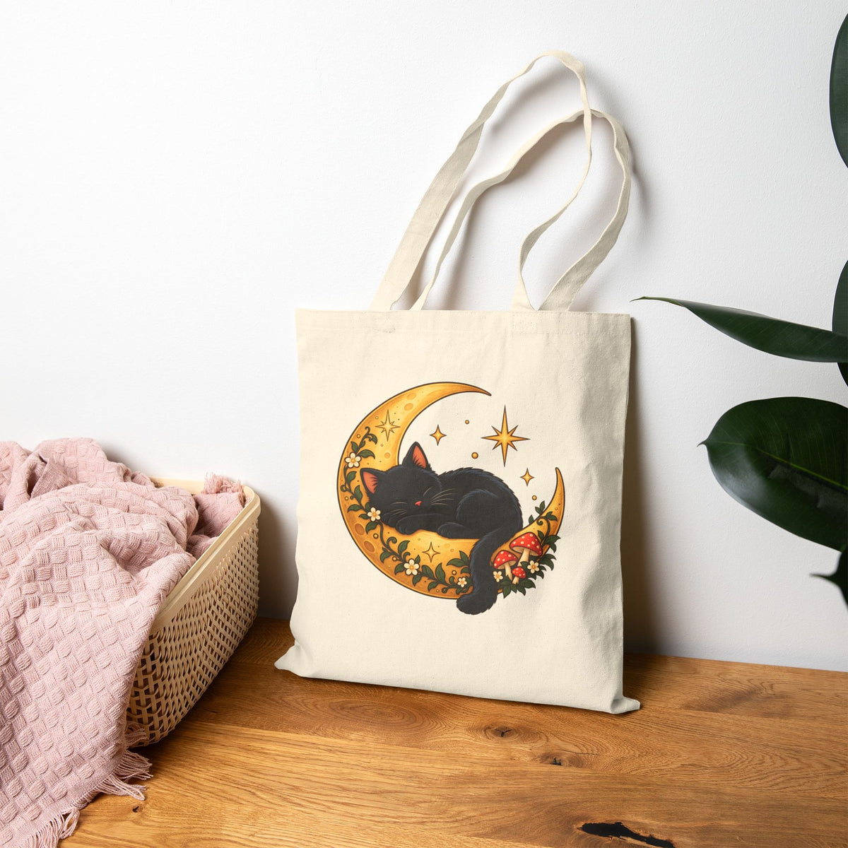 Black Cat on the Moon Tote Bag, photo 3