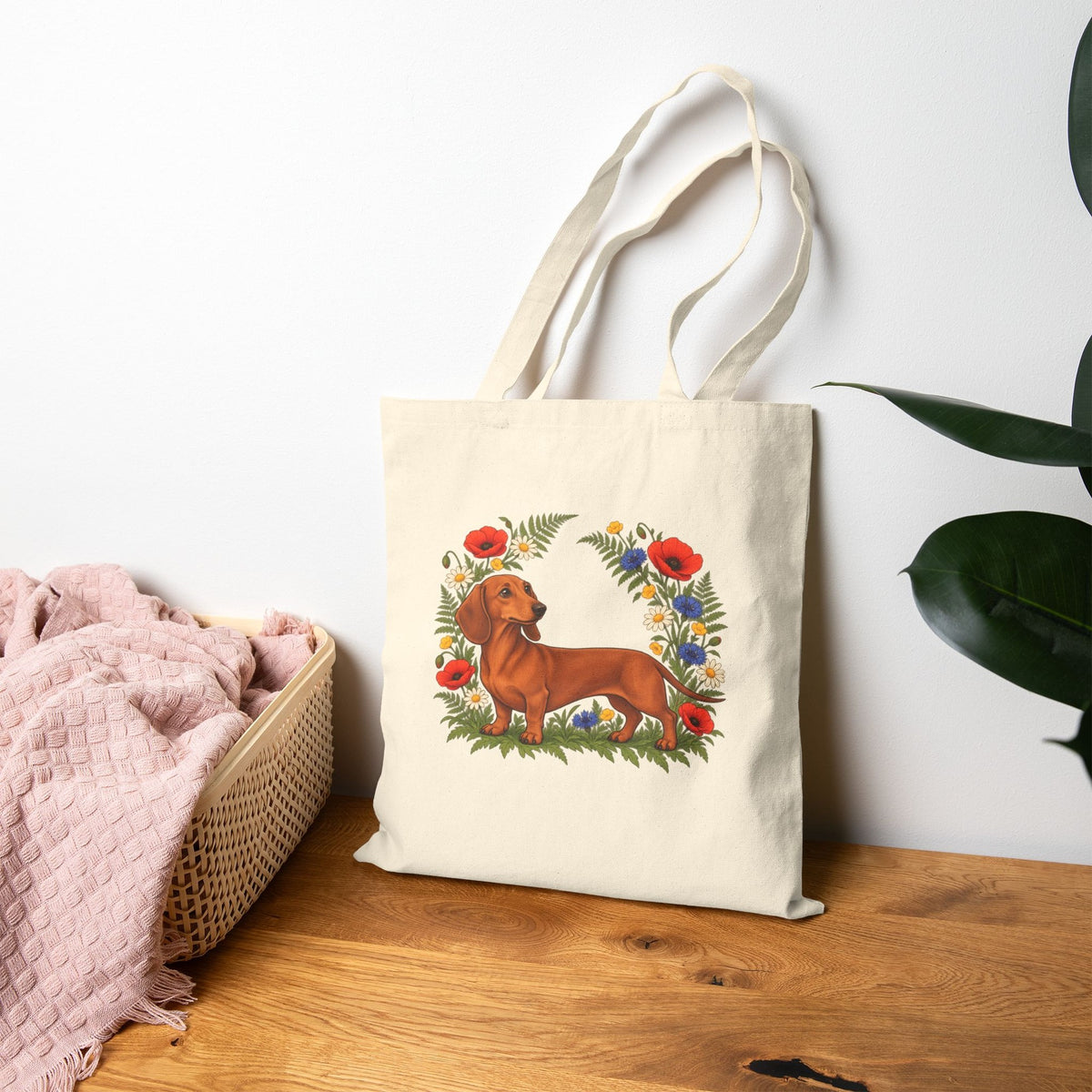 Wildflower Dachshund Tote Bag, photo 3
