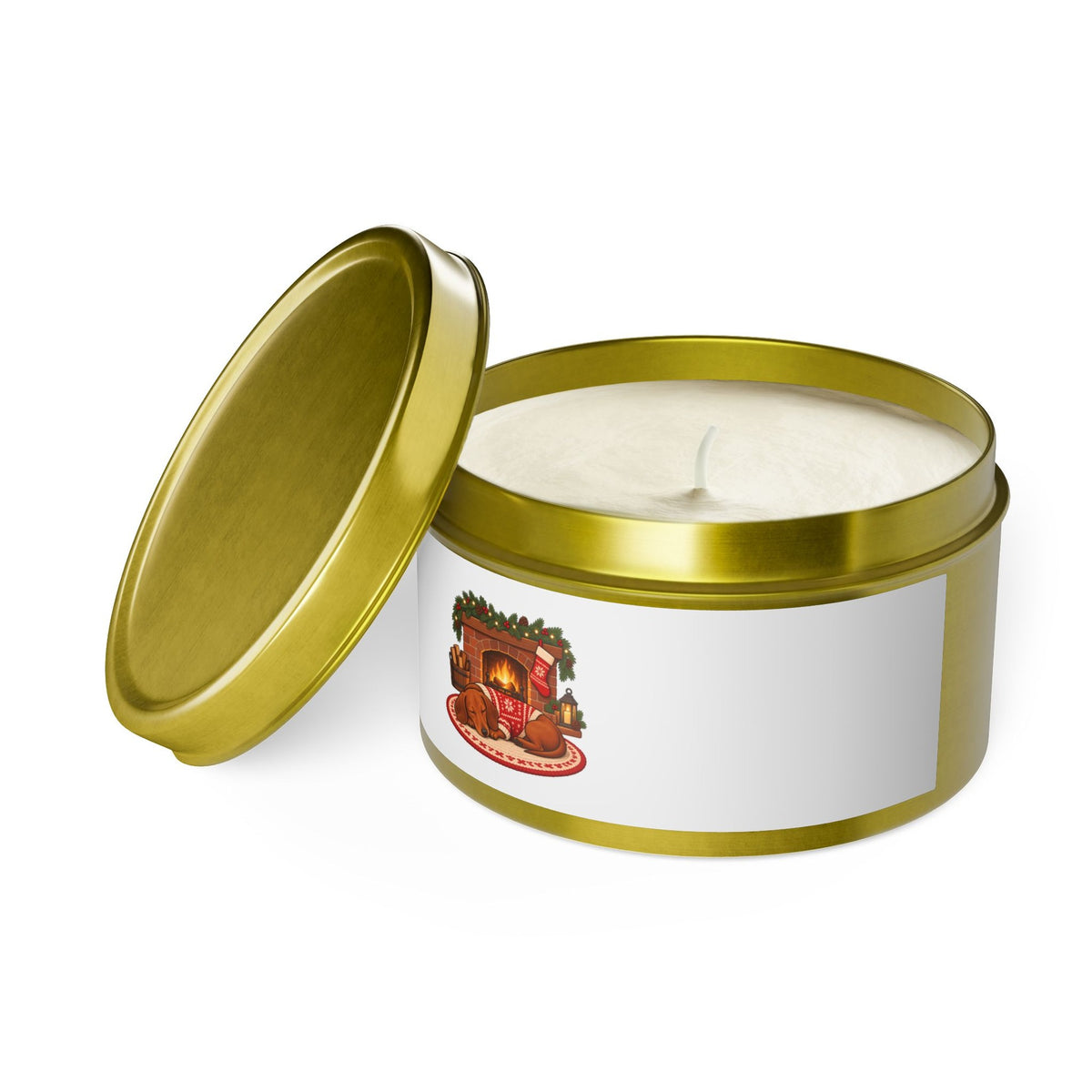 Dachshund by the Fireplace Tin Candle, photo 3