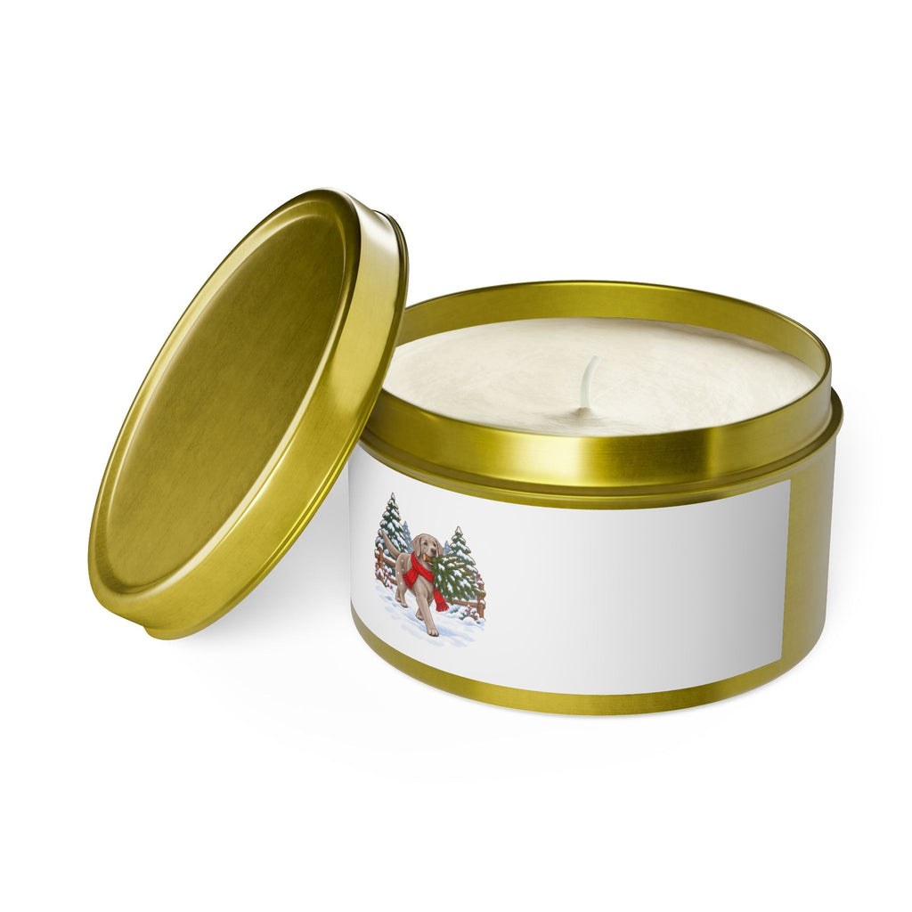 Silver Lab Christmas Tin Candle, photo 3