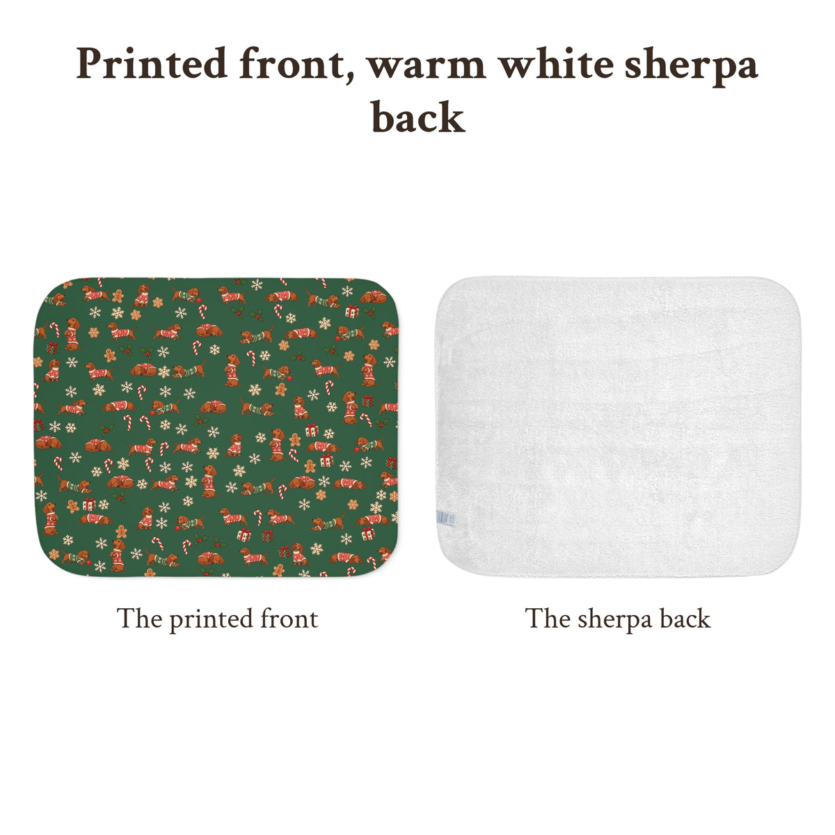 Dachshund Christmas Sherpa Blanket, photo 3