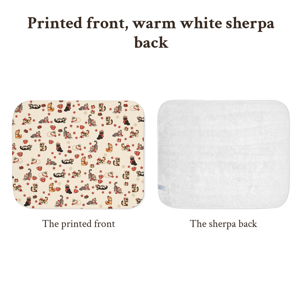 Christmas Cats in Hats Sherpa Blanket, photo 3