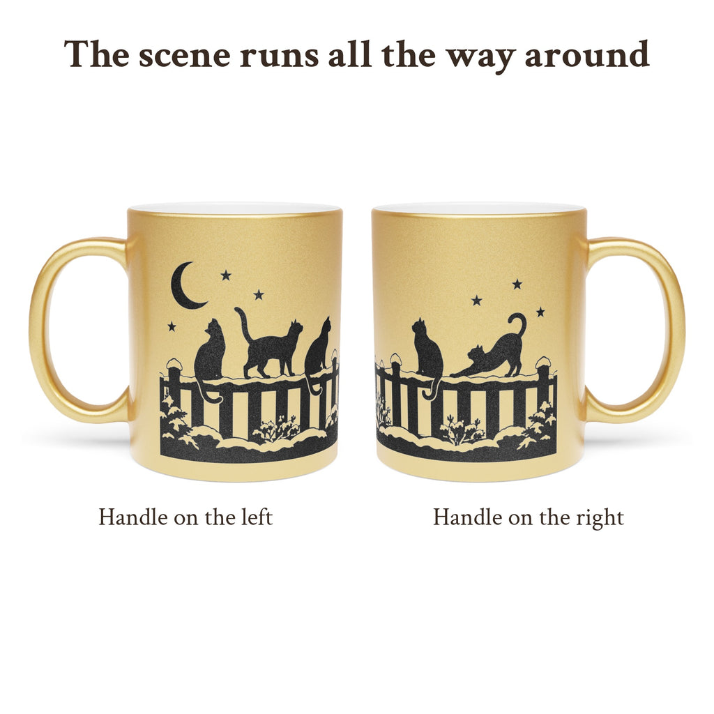 Black Cat Christmas Mug in Gold or Silver, photo 3