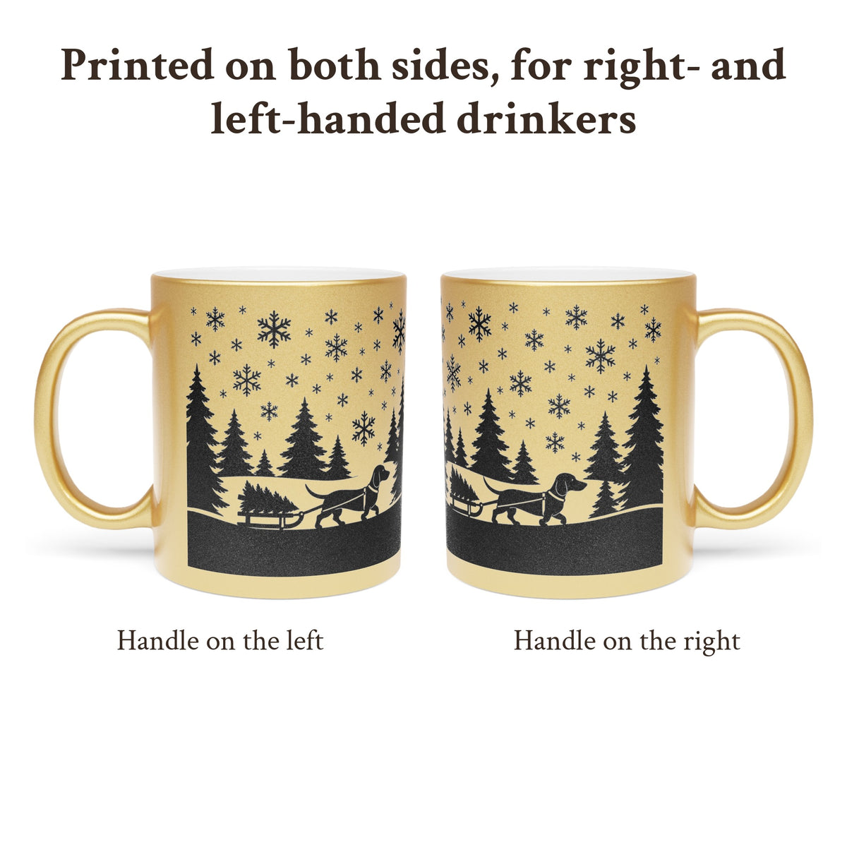 Dachshund Christmas Mug in Gold or Silver, photo 3